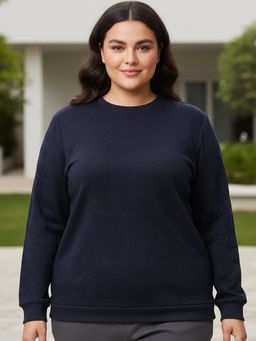 Bewakoof - Women Blue Plus Size Sweatshirt