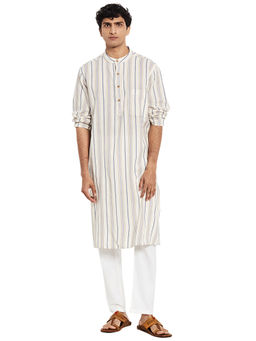 Fabindia - Cotton Bana Striped Long Kurta