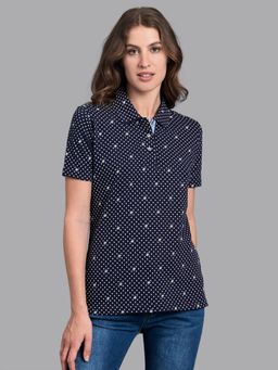 Beverly Hills Polo Club - Navy Blue Polka Cheer Aop Polo