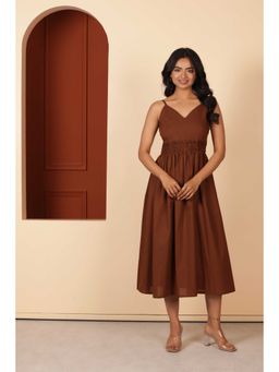 SAJILO - Coco Brown Cotton Dress