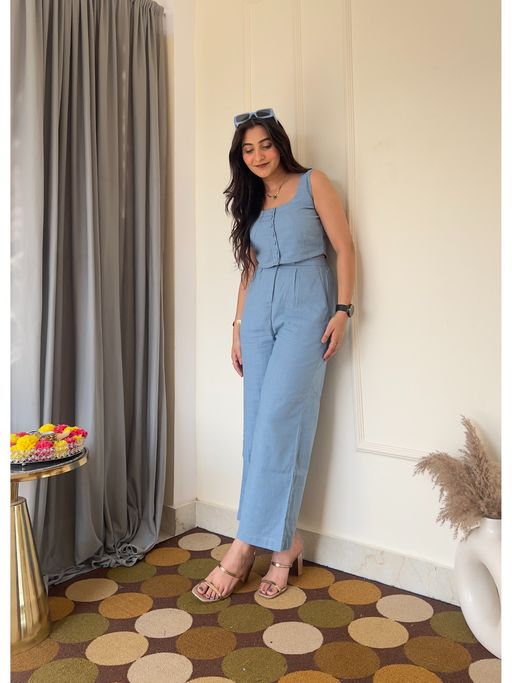 Buy SAJILO Denim Blue Co-Ord (Set of 2) Online