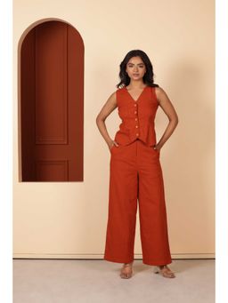 SAJILO - Pumpkin Cotton Co-Ord (Set of 2)
