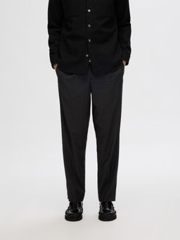 Selected - Black Viscose Blend Pleated Trouser