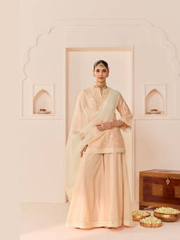 Sheetal Batra - Rehma - Carnation Pink Short Kurta With Sharara And Dupatta