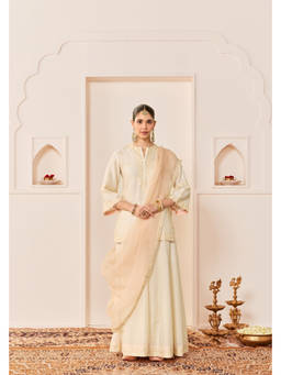 Sheetal Batra - Rehma -Daisy Ivory Short Kurta With Sharara And Dupatta