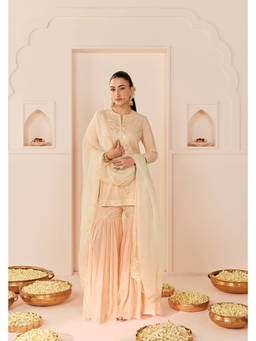 Sheetal Batra - Yasneen - Carnation Pink Short Kurta With Gharara And Dupatta