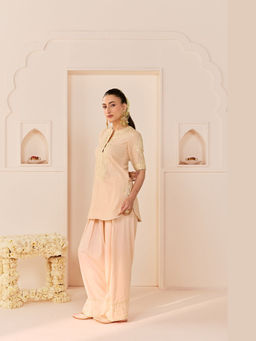 Sheetal Batra - Anaisha - Carnation Pink Short Kurta With Farshi Salwar
