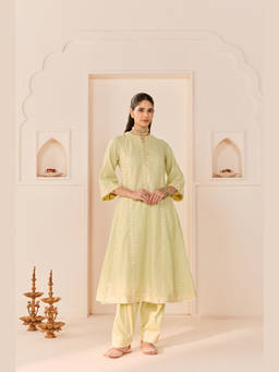 Sheetal Batra - Firdaus - Mint Green Long Kalidaar Chauga With Dogri Salwar