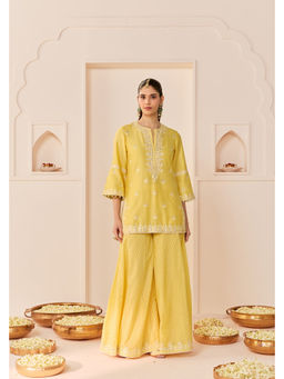 Sheetal Batra - Rehma - Lemon Yellow Short Kurta With Sharara