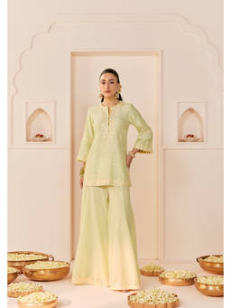 Sheetal Batra - Rehma - Mint Green Short Kurta With Sharara