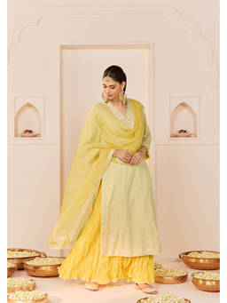 Sheetal Batra - Ruhani - Mint Green Short Kurta With Sharara And Dupatta
