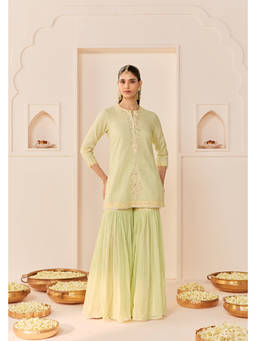 Sheetal Batra - Yasneen - Mint Green Short Kurta With Gharara