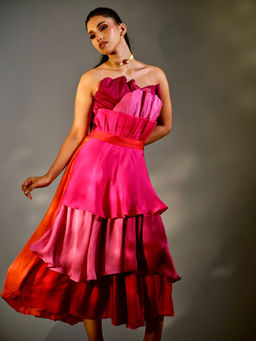 Tussya by Shreya - Pink Iraaya Midi Dress