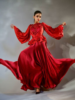 Tussya by Shreya - Red Prisha Dress with Choker