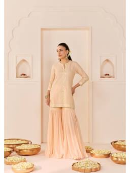 Sheetal Batra - Yasneen - Carnation Pink Short Kurta With Gharara