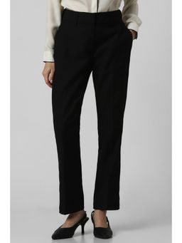 Van Heusen - Women Black Solid Formal Regular Fit Trouser