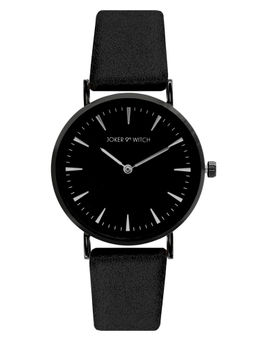 Joker and Witch - Black Faux Leather Watch - AMWW422