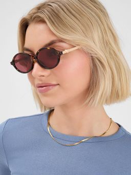 Accessorize London - Womens Brown Oval Sunglasses