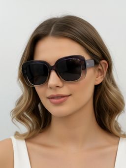 Accessorize London - Womens Black Nightshade Ombre Crystal Square Sunglasses