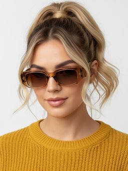 Accessorize London - Womens Brown Angelle Crystal Square Sunglasses