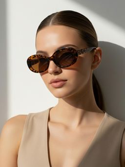 Accessorize London - Womens Brown Chunky Tort Oval Sunglasses