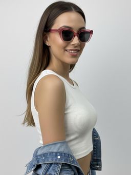 Accessorize London - Womens Black Camelia Ombre Cat Eye Sunglasses