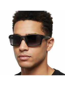 Vintage - Unisex Rectangle Grey Lens Sunglasses with Clip On (70)