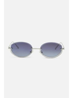 Snitch - Oval Full Rim Blue Lens Sunglasses