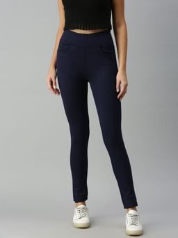 SHOWOFFFF - Womens Super Skinny Fit Clean Look Navy Blue Jeans