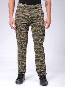 The Indian Garage Co - Brown Camouflage Slim Fit Joggers