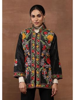House of Chikankari - Aari Embroidered Women's Jacket-Black