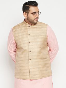 Vastramay - Men Beige Nehru Jacket