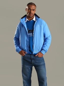 Tommy Hilfiger - Solid Regular Fit Blue Nylon Windcheater