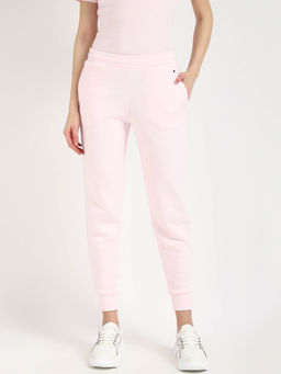 Tommy Hilfiger - Pink Relaxed-Fit Solid High Rise Joggers