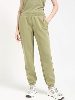 Tommy Hilfiger - Olive Regular-Fit Logo Mid Rise Joggers