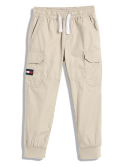 Tommy Hilfiger - Boys Beige Solid Joggers
