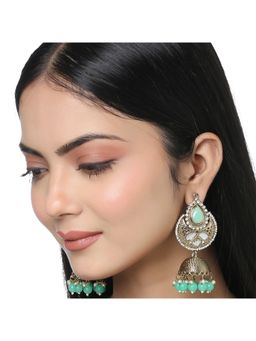 Yellow Chimes - Traditional Kundan Studded Chandbali Jhumka