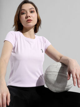 PINACOLADA - Womens Solid Lavender Regular Fit T-Shirt (S)
