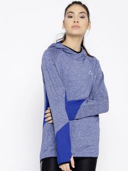 Alcis - Men Blue Solid Hooded Sweatshirt