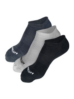 Heelium - Bamboo Zero Ankle Socks for Men - Odour Free - 3 Pairs - Light Grey - Grey - Black