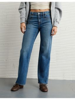 American Eagle - Women Blue Stretch High-Waisted Stovepipe Jeans