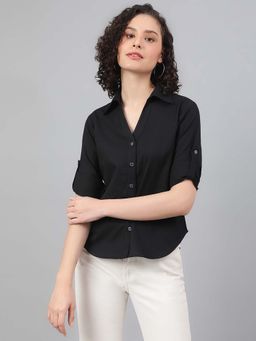 Deebaco - Women Black Premium Cotton Casual Shirt