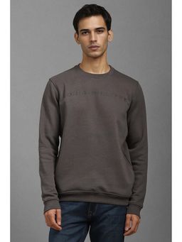 Louis Philippe - Men Casual Grey Solid Sweatshirt