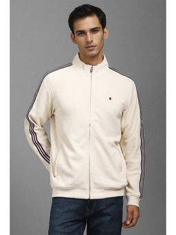 Louis Philippe - Men Casual Cream Textured Jacket