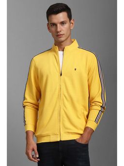 Louis Philippe - Men Casual Yellow Textured Jacket