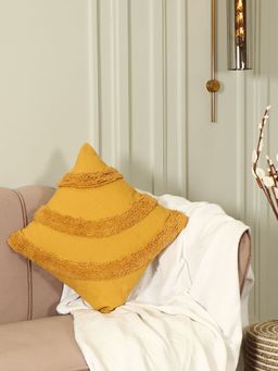 Sashaa World - Curves Cushion Cover Yellow (18x18 inches)
