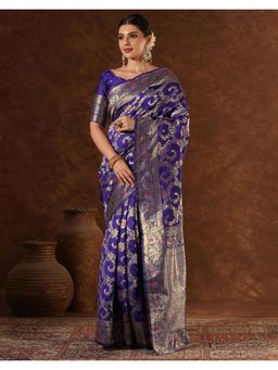 SATRANI - Comfortable Purple Weaving Silk Saree