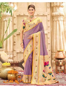 SATRANI - Soft Dusty Purple Weaving Silk Saree