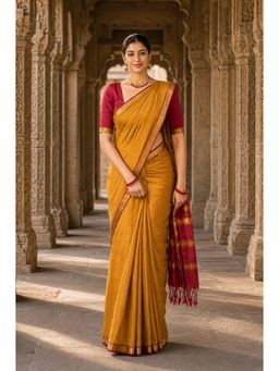 AMRUTKALA SAREES - Mustard Elegant Woven Banarasi Silk Kanjivaram Saree