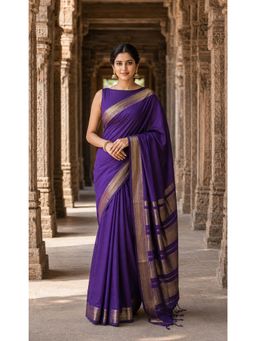 AMRUTKALA SAREES - Purple Woven Designer Banarasi Silk Kanjivaram Saree